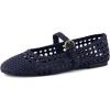 imageCUSHIONAIRE Windsor Woven Womens Flats with Adjustable Strap  Comfortable Mary Jane Ballet Flats for WomenNavy