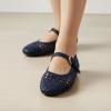 imageCUSHIONAIRE Windsor Woven Womens Flats with Adjustable Strap  Comfortable Mary Jane Ballet Flats for WomenNavy