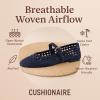 imageCUSHIONAIRE Windsor Woven Womens Flats with Adjustable Strap  Comfortable Mary Jane Ballet Flats for WomenNavy