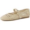 imageCUSHIONAIRE Windsor Woven Womens Flats with Adjustable Strap  Comfortable Mary Jane Ballet Flats for WomenWheat