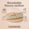 imageCUSHIONAIRE Windsor Woven Womens Flats with Adjustable Strap  Comfortable Mary Jane Ballet Flats for WomenWheat