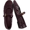 imageCUSHIONAIRE Windsor Woven Womens Flats with Adjustable Strap  Comfortable Mary Jane Ballet Flats for WomenBurgundy