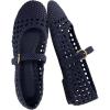 imageCUSHIONAIRE Windsor Woven Womens Flats with Adjustable Strap  Comfortable Mary Jane Ballet Flats for WomenNavy
