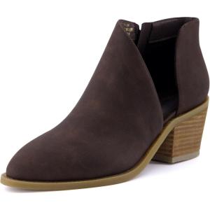 imageCUSHIONAIRE Womens Edith cut out ankle bootie Memory Foam Wide Widths AvailableBrown