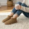 imageCUSHIONAIRE Hip 2 Genuine Suede Ankle Boots for Women Cozy Faux Shearling Lining Pull On Winter Womens BootsCheetah Genuine Suede