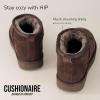imageCUSHIONAIRE Hip 2 Genuine Suede Ankle Boots for Women Cozy Faux Shearling Lining Pull On Winter Womens BootsChocolate Genuine Suede