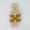imageCUSHIONAIRE Cuddle Fur Slippers for Women Faux Shearling Slide Sandal Memory Foam Wide Widths AvailableChestnut