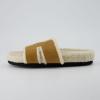 imageCUSHIONAIRE Cuddle Fur Slippers for Women Faux Shearling Slide Sandal Memory Foam Wide Widths AvailableChestnut
