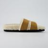 imageCUSHIONAIRE Cuddle Fur Slippers for Women Faux Shearling Slide Sandal Memory Foam Wide Widths AvailableChestnut