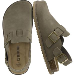 imageCUSHIONAIRE Brooklyn Suede Womens Slides Comfortable Clog Mules with Adjustable Buckles  Summer Shoes for WomenMoss