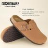 imageCUSHIONAIRE Hana Womens Clogs  Comfortable Vegan Suede Clogs for Women  Slip On Potato Shoes with Cork Footbed ampamp Arch Support  Memory Foam Wide Widths AvailableTan Vegan Suede