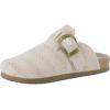 imageCUSHIONAIRE Dumbo SlipOn Clogs for Women with Textured Knit Upper Adjustable Buckle and Cushioned Footbed  Stylish and Comfortable Womens ShoesIvory