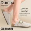 imageCUSHIONAIRE Dumbo SlipOn Clogs for Women with Textured Knit Upper Adjustable Buckle and Cushioned Footbed  Stylish and Comfortable Womens ShoesIvory