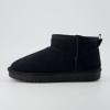 imageCUSHIONAIRE Hip 2 Genuine Suede Ankle Boots for Women Cozy Faux Shearling Lining Pull On Winter Womens BootsBlack