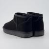 imageCUSHIONAIRE Hip 2 Genuine Suede Ankle Boots for Women Cozy Faux Shearling Lining Pull On Winter Womens BootsBlack