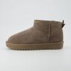 imageCUSHIONAIRE Hip 2 Genuine Suede Ankle Boots for Women Cozy Faux Shearling Lining Pull On Winter Womens BootsTaupe