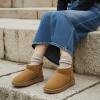 imageCUSHIONAIRE Hip3 Genuine Suede Leather Ankle Boots for Women  Pull On Cozy Faux Fur Boots Womens Shoes with Comfortable Memory FoamChestnut