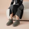 imageCUSHIONAIRE Hip3 Genuine Suede Leather Ankle Boots for Women  Pull On Cozy Faux Fur Boots Womens Shoes with Comfortable Memory FoamGray Steel Genuine Suede