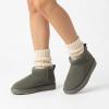 imageCUSHIONAIRE Hip3 Genuine Suede Leather Ankle Boots for Women  Pull On Cozy Faux Fur Boots Womens Shoes with Comfortable Memory FoamGrey