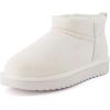 imageCUSHIONAIRE Hip3 Genuine Suede Leather Ankle Boots for Women  Pull On Cozy Faux Fur Boots Womens Shoes with Comfortable Memory FoamOffwhite Genuine Suede