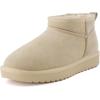 imageCUSHIONAIRE Hip3 Genuine Suede Leather Ankle Boots for Women  Pull On Cozy Faux Fur Boots Womens Shoes with Comfortable Memory FoamSand Genuine Suede