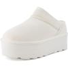 imageCUSHIONAIRE Huggy2 Platform Slippers for Women Cozy Genuine Suede SlipOn Ankle Boots for Indoor Outdoor Wear Womens SlippersOffwhite
