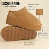 imageCUSHIONAIRE Huggy2 Platform Slippers for Women Cozy Genuine Suede SlipOn Ankle Boots for Indoor Outdoor Wear Womens SlippersSand