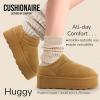 imageCUSHIONAIRE Huggy2 Platform Slippers for Women Cozy Genuine Suede SlipOn Ankle Boots for Indoor Outdoor Wear Womens SlippersTaupe