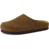 imageCUSHIONAIRE Lute Genuine Suede Leather Clogs for Women Indoor and Outdoor  Comfortable Slip On Womens Clogs with Cushioned FootbedBrown