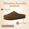 imageCUSHIONAIRE Lute Genuine Suede Leather Clogs for Women Indoor and Outdoor  Comfortable Slip On Womens Clogs with Cushioned FootbedBrown