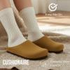 imageCUSHIONAIRE Lute Genuine Suede Leather Clogs for Women Indoor and Outdoor  Comfortable Slip On Womens Clogs with Cushioned FootbedChestnut