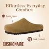 imageCUSHIONAIRE Lute Genuine Suede Leather Clogs for Women Indoor and Outdoor  Comfortable Slip On Womens Clogs with Cushioned FootbedChestnut
