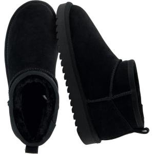 imageCUSHIONAIRE Hip3 Genuine Suede Leather Ankle Boots for Women  Pull On Cozy Faux Fur Boots Womens Shoes with Comfortable Memory FoamBlack Genuine Suede