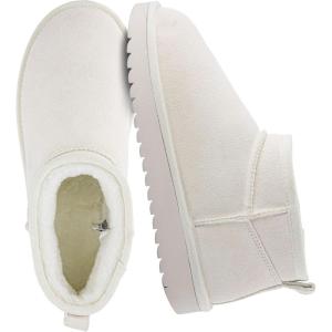 imageCUSHIONAIRE Hip3 Genuine Suede Leather Ankle Boots for Women  Pull On Cozy Faux Fur Boots Womens Shoes with Comfortable Memory FoamOffwhite Genuine Suede