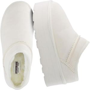 imageCUSHIONAIRE Huggy2 Platform Slippers for Women Cozy Genuine Suede SlipOn Ankle Boots for Indoor Outdoor Wear Womens SlippersOffwhite