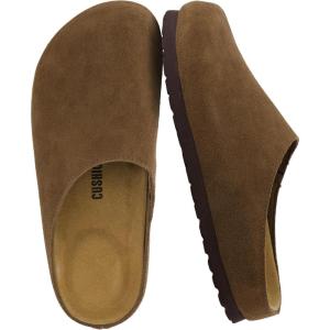 imageCUSHIONAIRE Lute Genuine Suede Leather Clogs for Women Indoor and Outdoor  Comfortable Slip On Womens Clogs with Cushioned FootbedBrown