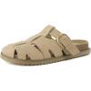 imageCUSHIONAIRE Benson Fisherman Sandals for Women  Suede Slip On Closed Toe Womens Clogs with Memory Foam Cork Footbed and Arch SupportBiscuit Suede
