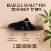 imageCUSHIONAIRE Benson Fisherman Sandals for Women  Suede Slip On Closed Toe Womens Clogs with Memory Foam Cork Footbed and Arch SupportBlack Suede