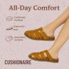 imageCUSHIONAIRE Benson Fisherman Sandals for Women  Suede Slip On Closed Toe Womens Clogs with Memory Foam Cork Footbed and Arch SupportChestnut Suede