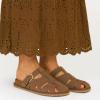 imageCUSHIONAIRE Benson Fisherman Sandals for Women  Suede Slip On Closed Toe Womens Clogs with Memory Foam Cork Footbed and Arch SupportTaupe Suede