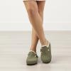 imageCUSHIONAIRE Haven Genuine Leather Clogs for Women  Faux Fur Lined SlipOn Womens Shoes with Cork Footbed and Adjustable BuckleKhaki