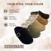 imageCUSHIONAIRE Haven Genuine Leather Clogs for Women  Faux Fur Lined SlipOn Womens Shoes with Cork Footbed and Adjustable BuckleMid Brown