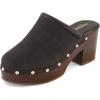 imageCUSHIONAIRE Womens Guest Faux Wood Clog with Memory Foam Padding Wide Widths AvailableBlack