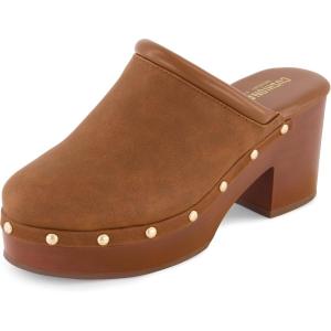 imageCUSHIONAIRE Womens Guest Faux Wood Clog with Memory Foam Padding Wide Widths AvailableChestnut