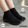 imageCUSHIONAIRE Breeze Easy Slip On Womens Sneakers  Casual Everyday Walking Shoes for Women with Breathable Mesh and ComfortBlackBl