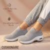 imageCUSHIONAIRE Breeze Easy Slip On Womens Sneakers  Casual Everyday Walking Shoes for Women with Breathable Mesh and ComfortGrey