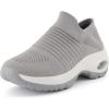 imageCUSHIONAIRE Breeze Easy Slip On Womens Sneakers  Casual Everyday Walking Shoes for Women with Breathable Mesh and ComfortGrey