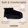 imageCUSHIONAIRE Hippy Womens Platform Ankle Boots  Genuine Suede Faux Fur Lining Cozy Winter SlipOn Design Comfortable Footwear with Wide Widths AvailableKhaki