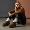 imageCUSHIONAIRE Hippy Womens Platform Ankle Boots  Genuine Suede Faux Fur Lining Cozy Winter SlipOn Design Comfortable Footwear with Wide Widths AvailableTaupe