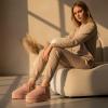 imageCUSHIONAIRE Hippy Womens Platform Ankle Boots  Genuine Suede Faux Fur Lining Cozy Winter SlipOn Design Comfortable Footwear with Wide Widths AvailablePink